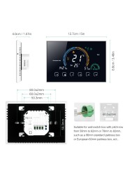 منظم حرارة ذكي wi-fi قابل للتحويل مع تطبيق ، تحكم صوتي ، إضاءة خلفية LCD ، غلاية ماء/غاز ، منظم حرارة