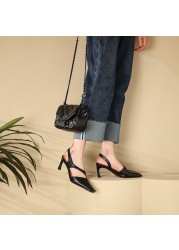 FEDONAS Elegant Cow Leather Women Sandals New Fashion Concise High Heel Work Shoes Wedding Woman Pumps