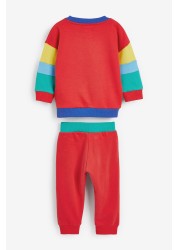 Little Bird Red Upside Down Sweatshirt And Joggers Set