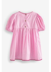 Embroidered Puff Sleeve Dress (3mths-8yrs)