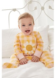 3 Pack Embroidered Detail Baby Sleepsuits (0-3yrs)