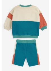 Colourblock Jersey Sweatshirt & Short Set (3mths-7yrs)