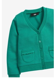 Frill Pocket Jersey School Cardigan (3-16yrs)