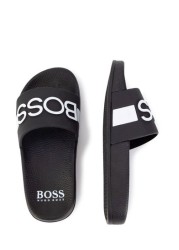 شبشب أسود بشعار من BOSS