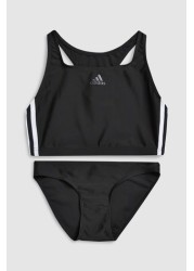 adidas Black Two Piece 3 Stripe Bikini