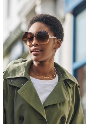 Oversized Round Frame Sunglasses