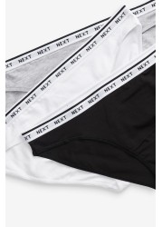 Cotton Rich Logo Knickers 7 Pack High Leg