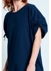 ELLE Navy Blue Loungewear Tie Detail Nightshirt