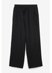 Textured Wide Leg Trousers