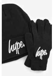 Hype. Script Beanie Hat And Gloves Set