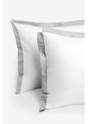 Collection Luxe 300 Thread Count 100% Cotton Sateen Duvet Cover And Pillowcase Set Border