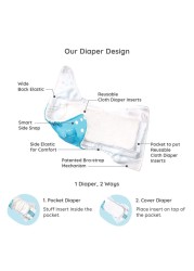 Charlie Banana Reusable Diapering System 3 One Size Diapers + 6 Inserts Gratitude Hybrid 1&#039;s 888008