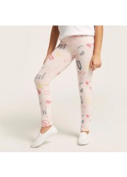 Barbie Print Leggings with Elasticised Waistband - Pack of 2