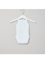 Juniors Plain Sleeveless Bodysuit with Press Button Closure - Set of 3