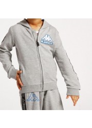 Kappa Printed Hooded Sweatshirt and Jog Pants Set