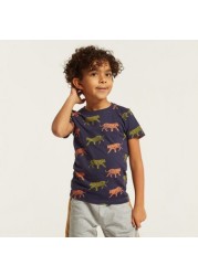 Juniors Graphic Print T-shirt with Short Sleeves - Set of 2