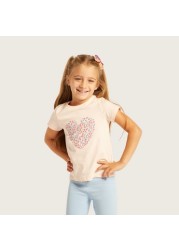 Juniors Printed Round Neck T-shirt with Short Sleeves - Set of 3