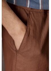 Elasticated Waist Linen Blend Shorts