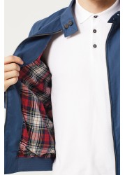 Shower Resistant Harrington Jacket With Check Lining