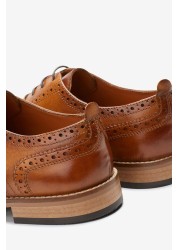 Mens Contrast Sole Leather Brogues Regular Fit