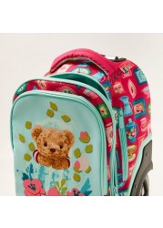 Juniors Printed Trolley Backpack with Lunch Bag and Pencil Pouch - 20 inches