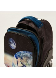 Juniors Space Print Trolley Backpack with Lunch Bag and Pencil Pouch - 20 inches