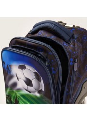 Juniors Football Print Trolley Backpack with Lunch Bag and Pencil Pouch - 20 inches