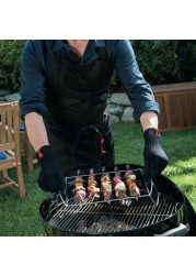 Weber Premium Barbeque L/XL Glove Set (Set of 2, Black)