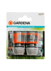 Gardena System Hose Connector Set (Set of 2, Orange, Gray & Black)