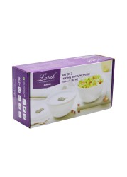 Larah By Borosil Opal Mixing Bowl Set W/Lid (2 Pc.)