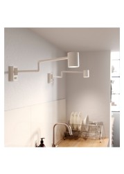 NYMÅNE Wall lamp w swing arm, wired-in