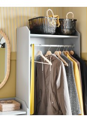 HAUGA Open wardrobe with 3 drawers