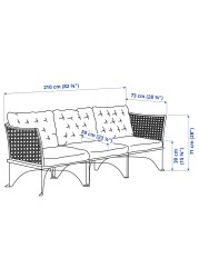 JUTHOLMEN 3-seat modular sofa, outdoor