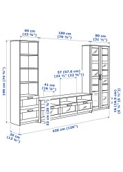 BRIMNES TV storage combination/glass doors