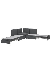 VALLENTUNA Modular crnr sofa 3-seat+2 sofa-bed