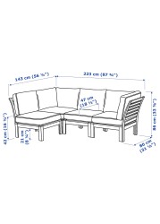 ÄPPLARÖ Modular corner sofa 3-seat, outdoor