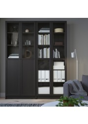 BILLY / OXBERG Bookcase with panel/glass doors