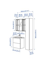 ENHET / TVÄLLEN Bathroom furniture, set of 18