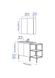 ENHET / TVÄLLEN Bathroom furniture, set of 14