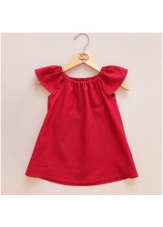 Summer Baby Dress Cotton Baby Simple Dress Girls Home Dress Solid Baby Girls Casual Kids Dress Loose Dresses Clothes