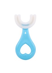 Kids Toothbrush U-Shape Infant Toothbrush With Silicone Handle Oral Care Cleaning Brush For Toddlers Ages 2-12 Drop Shipping