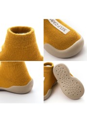 Unisex Baby Shoes First Shoes Baby Walkers Toddler First Walker Baby Girl Kids Soft Rubber Sole Baby Shoes Knit Socks Anti-slip