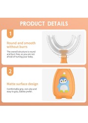 Liquid Silicone U-Shape Manual Oral Care Kids Toothbrush Cartoon Pattern Baby Teeth Cleaning Tool Children Toothbrush