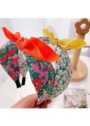 Children's Korean version versatile bow hairpin casual floral headband girls headdress baby accessories brand new