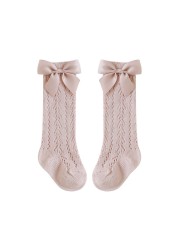 Baby Toddlers Girls Socks Solid Breathable Mesh Cotton Socks Newborn Medium Tube 3/4 Knee High Socks Spanish Style For Girls