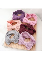 Baby Hair Band Girls Bow Elastic Headbands Turban Baby Hair Accessories Kids Headpiece 18 Colors