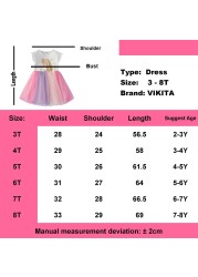 Vikita Princess Girls Dress Children Clothes Girl Summer Sleeveless Dress Kids Dresses For Girls Toddler Girl Casual Dresses