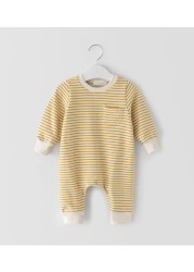 2022 Baby Cotton Soft Baby Clothes Baby Girls Boys Fashion Elegant Long Sleeve O-Neck Newborn Jumpsuit