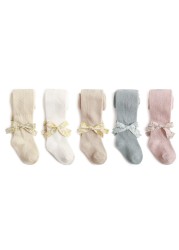 Spain Style Girls Stockings Newborn Tights for Girls Mesh Children Pantyhose 2022 Spring Summer Bow-knot Children Leggings