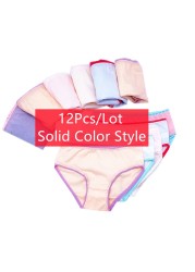 12pcs/lot Baby Girls Underwear Cotton Briefs Kids Short Briefs Children Underwear